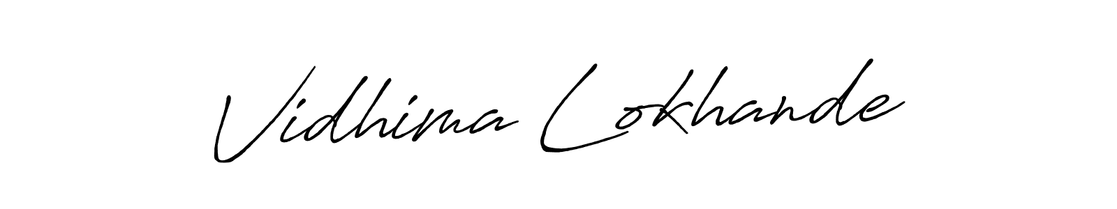 Also we have Vidhima Lokhande name is the best signature style. Create professional handwritten signature collection using Antro_Vectra_Bolder autograph style. Vidhima Lokhande signature style 7 images and pictures png