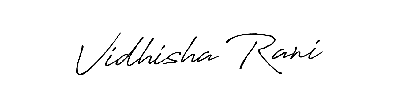 Create a beautiful signature design for name Vidhisha Rani. With this signature (Antro_Vectra_Bolder) fonts, you can make a handwritten signature for free. Vidhisha Rani signature style 7 images and pictures png