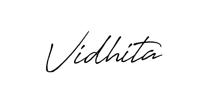 Create a beautiful signature design for name Vidhita. With this signature (Antro_Vectra_Bolder) fonts, you can make a handwritten signature for free. Vidhita signature style 7 images and pictures png