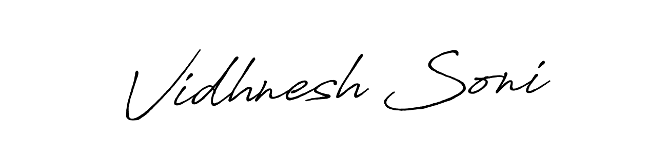 Make a beautiful signature design for name Vidhnesh Soni. With this signature (Antro_Vectra_Bolder) style, you can create a handwritten signature for free. Vidhnesh Soni signature style 7 images and pictures png