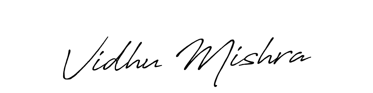 Vidhu Mishra stylish signature style. Best Handwritten Sign (Antro_Vectra_Bolder) for my name. Handwritten Signature Collection Ideas for my name Vidhu Mishra. Vidhu Mishra signature style 7 images and pictures png