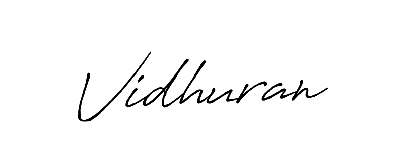 Make a beautiful signature design for name Vidhuran. With this signature (Antro_Vectra_Bolder) style, you can create a handwritten signature for free. Vidhuran signature style 7 images and pictures png
