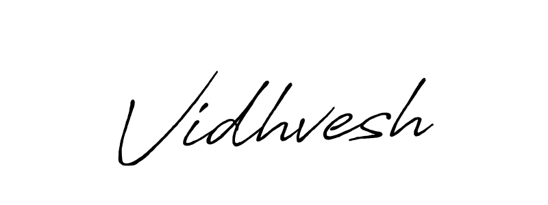 How to make Vidhvesh name signature. Use Antro_Vectra_Bolder style for creating short signs online. This is the latest handwritten sign. Vidhvesh signature style 7 images and pictures png