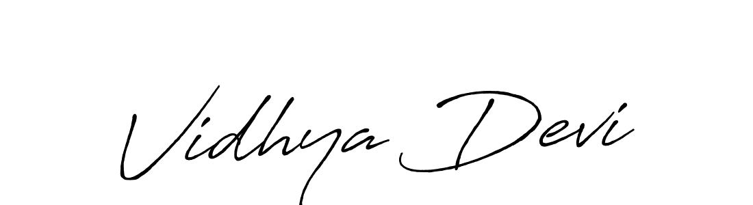 Create a beautiful signature design for name Vidhya Devi. With this signature (Antro_Vectra_Bolder) fonts, you can make a handwritten signature for free. Vidhya Devi signature style 7 images and pictures png