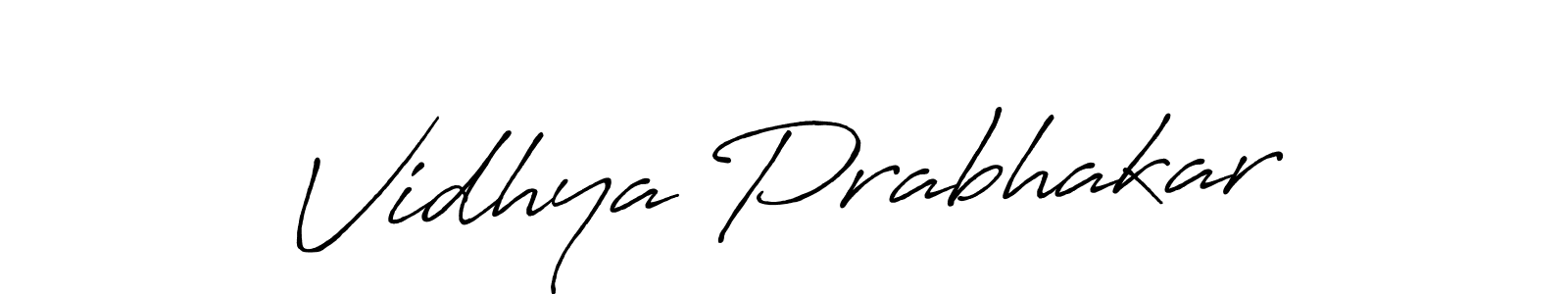 Use a signature maker to create a handwritten signature online. With this signature software, you can design (Antro_Vectra_Bolder) your own signature for name Vidhya Prabhakar. Vidhya Prabhakar signature style 7 images and pictures png