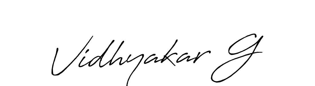 How to make Vidhyakar G name signature. Use Antro_Vectra_Bolder style for creating short signs online. This is the latest handwritten sign. Vidhyakar G signature style 7 images and pictures png
