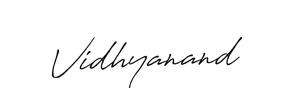 How to make Vidhyanand signature? Antro_Vectra_Bolder is a professional autograph style. Create handwritten signature for Vidhyanand name. Vidhyanand signature style 7 images and pictures png