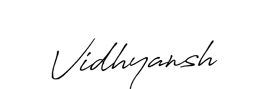 How to make Vidhyansh name signature. Use Antro_Vectra_Bolder style for creating short signs online. This is the latest handwritten sign. Vidhyansh signature style 7 images and pictures png