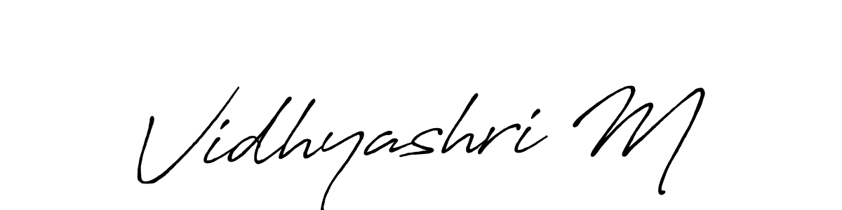 It looks lik you need a new signature style for name Vidhyashri M. Design unique handwritten (Antro_Vectra_Bolder) signature with our free signature maker in just a few clicks. Vidhyashri M signature style 7 images and pictures png