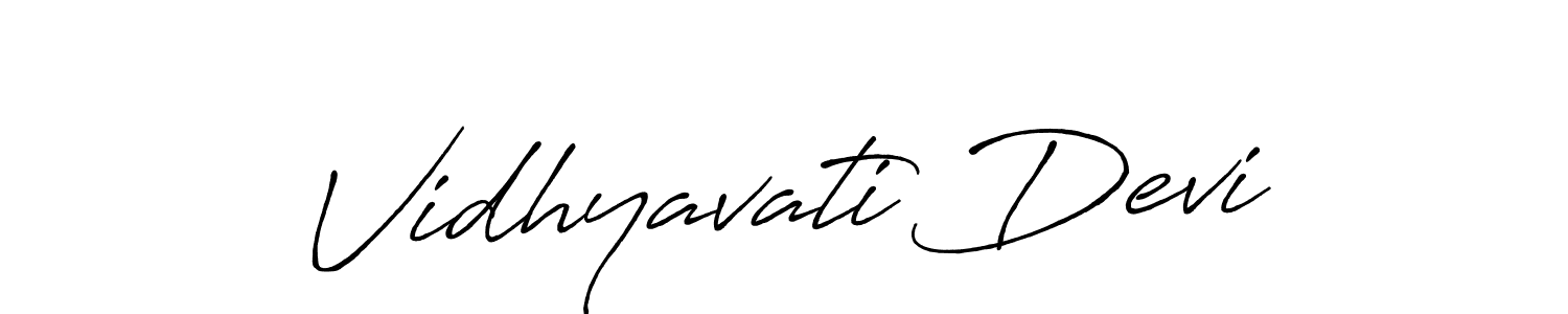 Create a beautiful signature design for name Vidhyavati Devi. With this signature (Antro_Vectra_Bolder) fonts, you can make a handwritten signature for free. Vidhyavati Devi signature style 7 images and pictures png