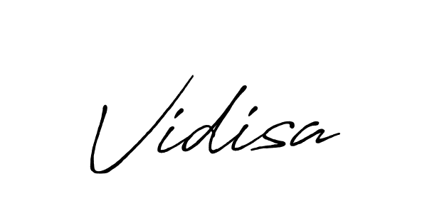 How to make Vidisa name signature. Use Antro_Vectra_Bolder style for creating short signs online. This is the latest handwritten sign. Vidisa signature style 7 images and pictures png