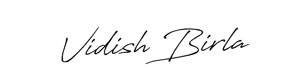 How to make Vidish Birla name signature. Use Antro_Vectra_Bolder style for creating short signs online. This is the latest handwritten sign. Vidish Birla signature style 7 images and pictures png