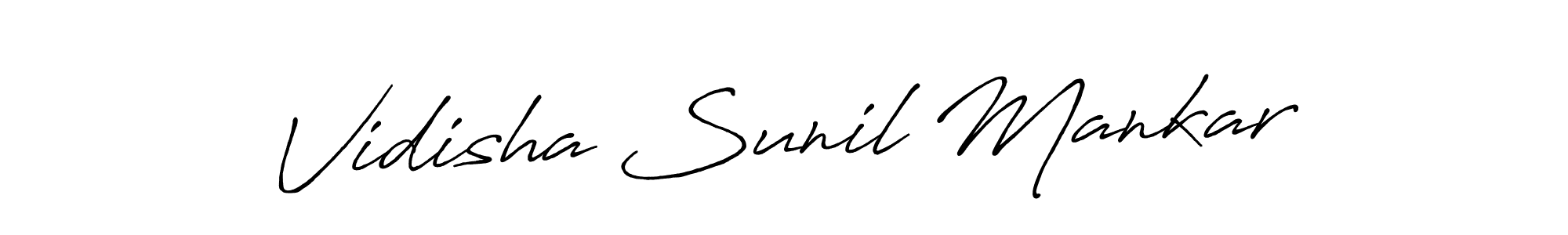 This is the best signature style for the Vidisha Sunil Mankar name. Also you like these signature font (Antro_Vectra_Bolder). Mix name signature. Vidisha Sunil Mankar signature style 7 images and pictures png