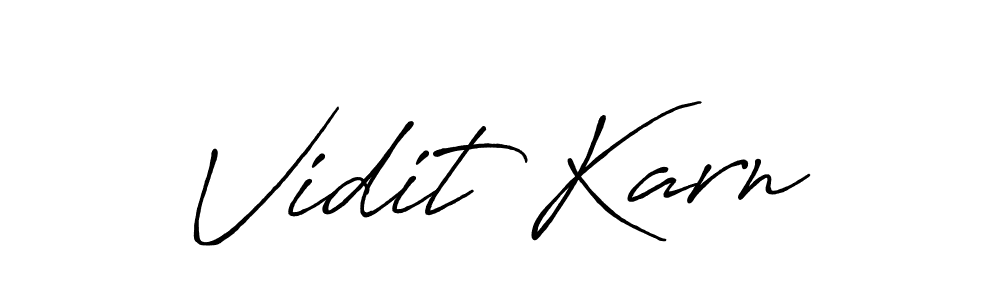 Vidit Karn stylish signature style. Best Handwritten Sign (Antro_Vectra_Bolder) for my name. Handwritten Signature Collection Ideas for my name Vidit Karn. Vidit Karn signature style 7 images and pictures png