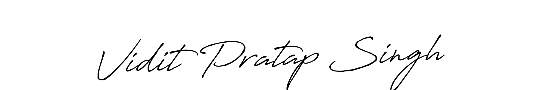 How to make Vidit Pratap Singh name signature. Use Antro_Vectra_Bolder style for creating short signs online. This is the latest handwritten sign. Vidit Pratap Singh signature style 7 images and pictures png