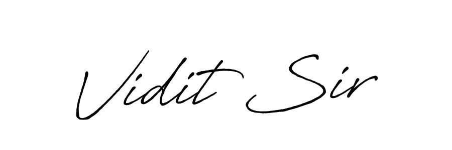 Create a beautiful signature design for name Vidit Sir. With this signature (Antro_Vectra_Bolder) fonts, you can make a handwritten signature for free. Vidit Sir signature style 7 images and pictures png