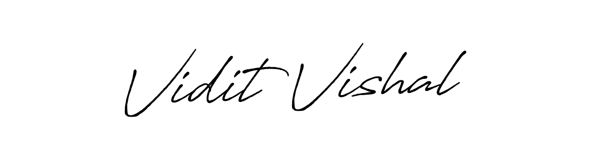 Use a signature maker to create a handwritten signature online. With this signature software, you can design (Antro_Vectra_Bolder) your own signature for name Vidit Vishal. Vidit Vishal signature style 7 images and pictures png