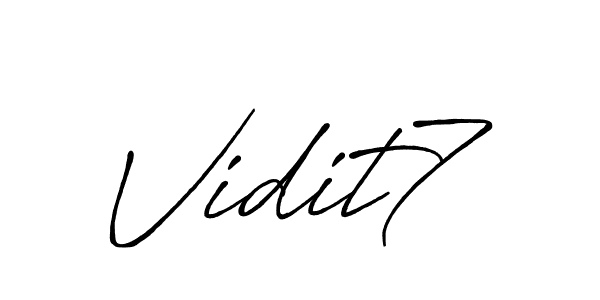 Create a beautiful signature design for name Vidit7. With this signature (Antro_Vectra_Bolder) fonts, you can make a handwritten signature for free. Vidit7 signature style 7 images and pictures png