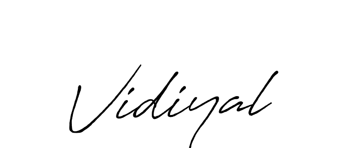 Make a beautiful signature design for name Vidiyal. With this signature (Antro_Vectra_Bolder) style, you can create a handwritten signature for free. Vidiyal signature style 7 images and pictures png