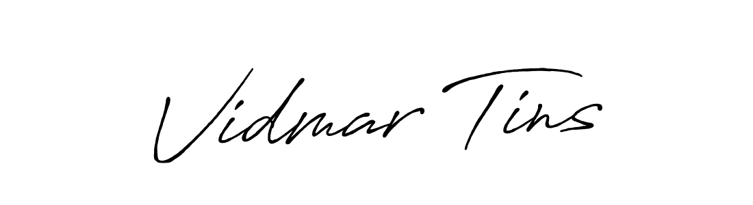 How to make Vidmar Tins name signature. Use Antro_Vectra_Bolder style for creating short signs online. This is the latest handwritten sign. Vidmar Tins signature style 7 images and pictures png