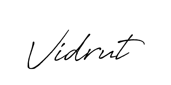 How to make Vidrut name signature. Use Antro_Vectra_Bolder style for creating short signs online. This is the latest handwritten sign. Vidrut signature style 7 images and pictures png