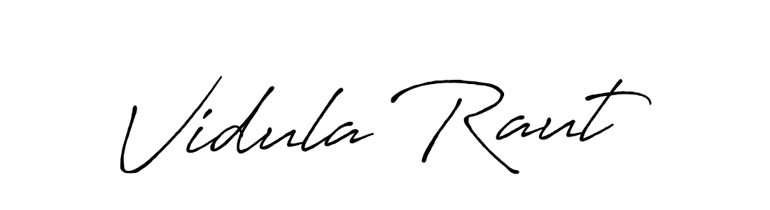 Design your own signature with our free online signature maker. With this signature software, you can create a handwritten (Antro_Vectra_Bolder) signature for name Vidula Raut. Vidula Raut signature style 7 images and pictures png