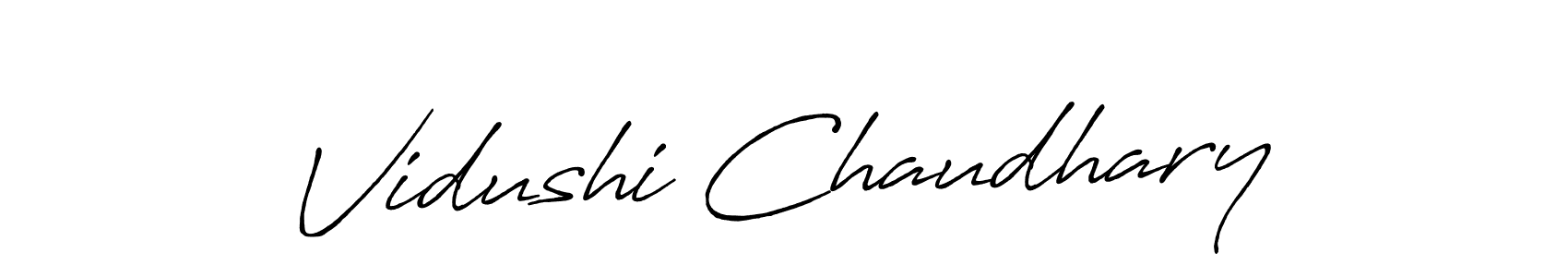 Make a beautiful signature design for name Vidushi Chaudhary. With this signature (Antro_Vectra_Bolder) style, you can create a handwritten signature for free. Vidushi Chaudhary signature style 7 images and pictures png
