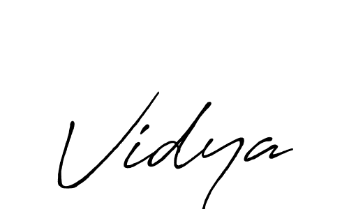 How to make Vidya name signature. Use Antro_Vectra_Bolder style for creating short signs online. This is the latest handwritten sign. Vidya signature style 7 images and pictures png