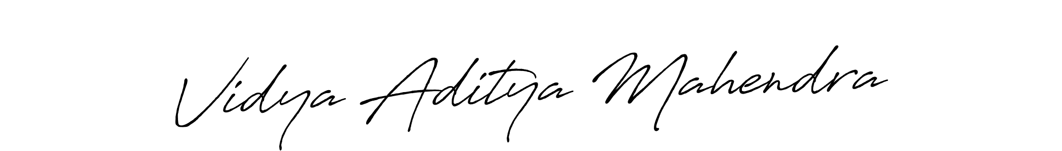 The best way (Antro_Vectra_Bolder) to make a short signature is to pick only two or three words in your name. The name Vidya Aditya Mahendra include a total of six letters. For converting this name. Vidya Aditya Mahendra signature style 7 images and pictures png