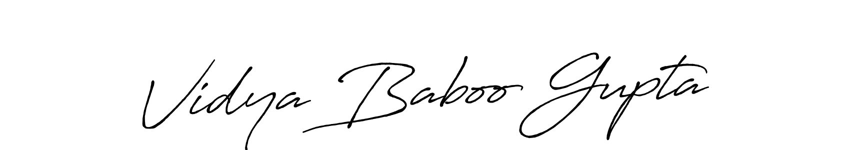 Create a beautiful signature design for name Vidya Baboo Gupta. With this signature (Antro_Vectra_Bolder) fonts, you can make a handwritten signature for free. Vidya Baboo Gupta signature style 7 images and pictures png