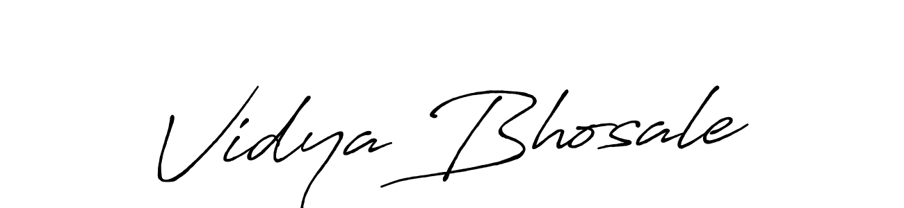 Create a beautiful signature design for name Vidya Bhosale. With this signature (Antro_Vectra_Bolder) fonts, you can make a handwritten signature for free. Vidya Bhosale signature style 7 images and pictures png