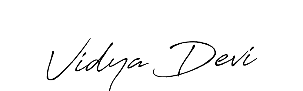 Vidya Devi stylish signature style. Best Handwritten Sign (Antro_Vectra_Bolder) for my name. Handwritten Signature Collection Ideas for my name Vidya Devi. Vidya Devi signature style 7 images and pictures png