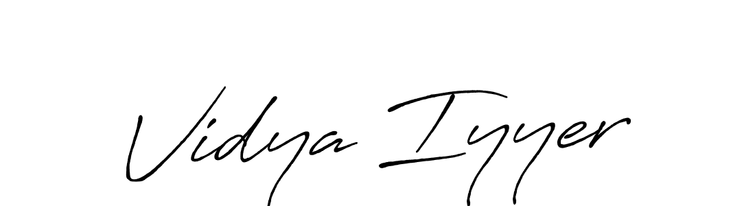 Create a beautiful signature design for name Vidya Iyyer. With this signature (Antro_Vectra_Bolder) fonts, you can make a handwritten signature for free. Vidya Iyyer signature style 7 images and pictures png