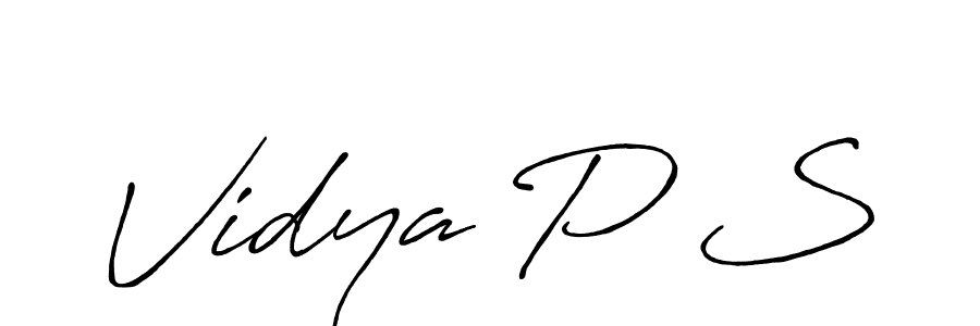 Also we have Vidya P S name is the best signature style. Create professional handwritten signature collection using Antro_Vectra_Bolder autograph style. Vidya P S signature style 7 images and pictures png