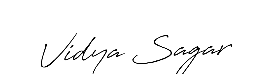 How to make Vidya Sagar name signature. Use Antro_Vectra_Bolder style for creating short signs online. This is the latest handwritten sign. Vidya Sagar signature style 7 images and pictures png