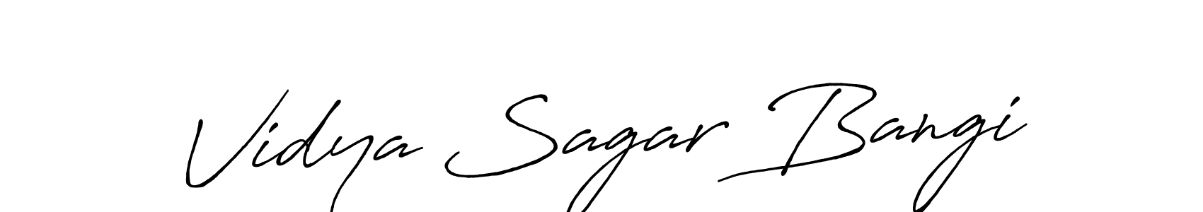 Create a beautiful signature design for name Vidya Sagar Bangi. With this signature (Antro_Vectra_Bolder) fonts, you can make a handwritten signature for free. Vidya Sagar Bangi signature style 7 images and pictures png