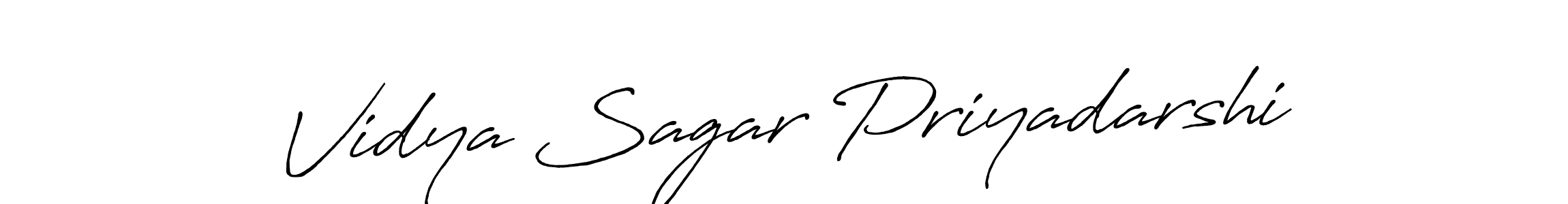 How to make Vidya Sagar Priyadarshi name signature. Use Antro_Vectra_Bolder style for creating short signs online. This is the latest handwritten sign. Vidya Sagar Priyadarshi signature style 7 images and pictures png