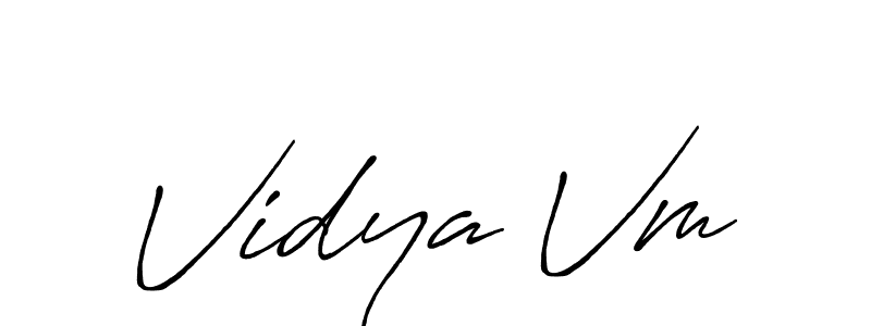 How to make Vidya Vm name signature. Use Antro_Vectra_Bolder style for creating short signs online. This is the latest handwritten sign. Vidya Vm signature style 7 images and pictures png