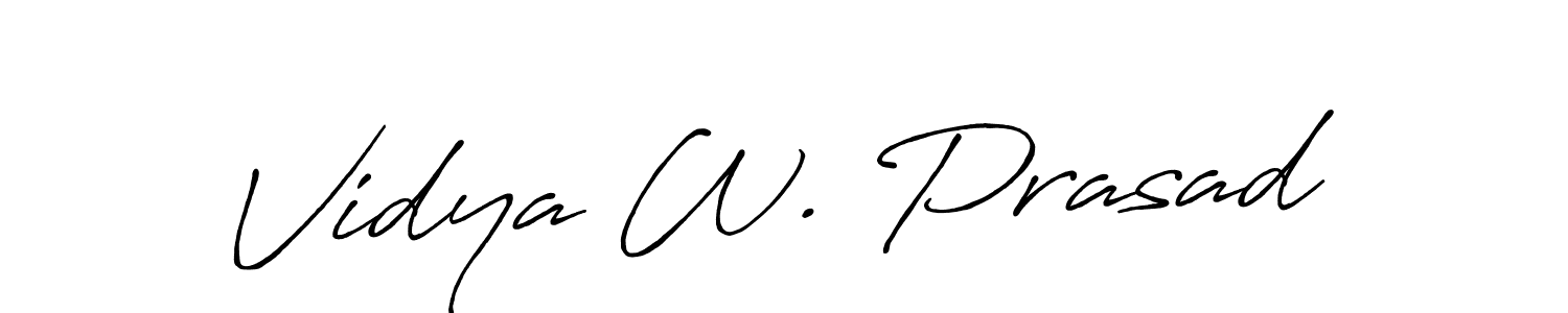 The best way (Antro_Vectra_Bolder) to make a short signature is to pick only two or three words in your name. The name Vidya W. Prasad include a total of six letters. For converting this name. Vidya W. Prasad signature style 7 images and pictures png