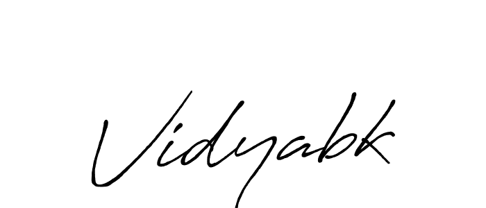 Vidyabk stylish signature style. Best Handwritten Sign (Antro_Vectra_Bolder) for my name. Handwritten Signature Collection Ideas for my name Vidyabk. Vidyabk signature style 7 images and pictures png