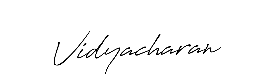 Create a beautiful signature design for name Vidyacharan. With this signature (Antro_Vectra_Bolder) fonts, you can make a handwritten signature for free. Vidyacharan signature style 7 images and pictures png