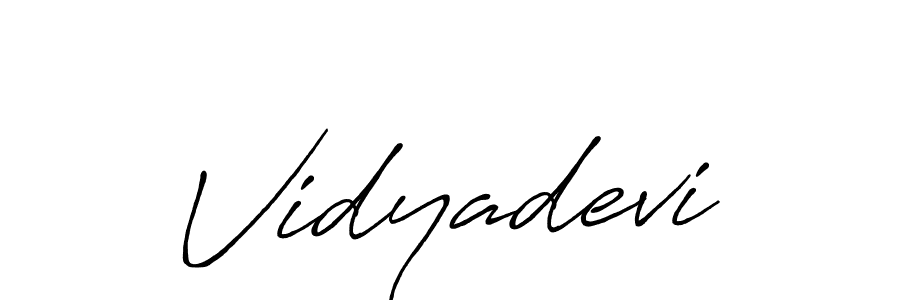 Vidyadevi stylish signature style. Best Handwritten Sign (Antro_Vectra_Bolder) for my name. Handwritten Signature Collection Ideas for my name Vidyadevi. Vidyadevi signature style 7 images and pictures png