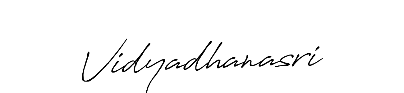 Create a beautiful signature design for name Vidyadhanasri. With this signature (Antro_Vectra_Bolder) fonts, you can make a handwritten signature for free. Vidyadhanasri signature style 7 images and pictures png