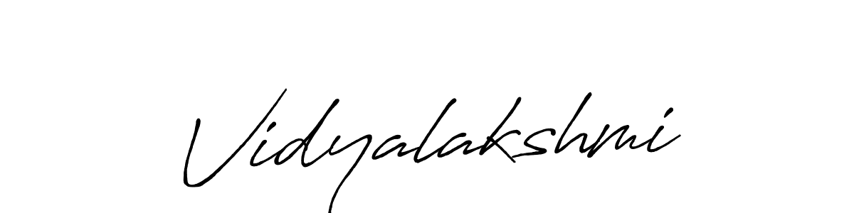 Create a beautiful signature design for name Vidyalakshmi. With this signature (Antro_Vectra_Bolder) fonts, you can make a handwritten signature for free. Vidyalakshmi signature style 7 images and pictures png
