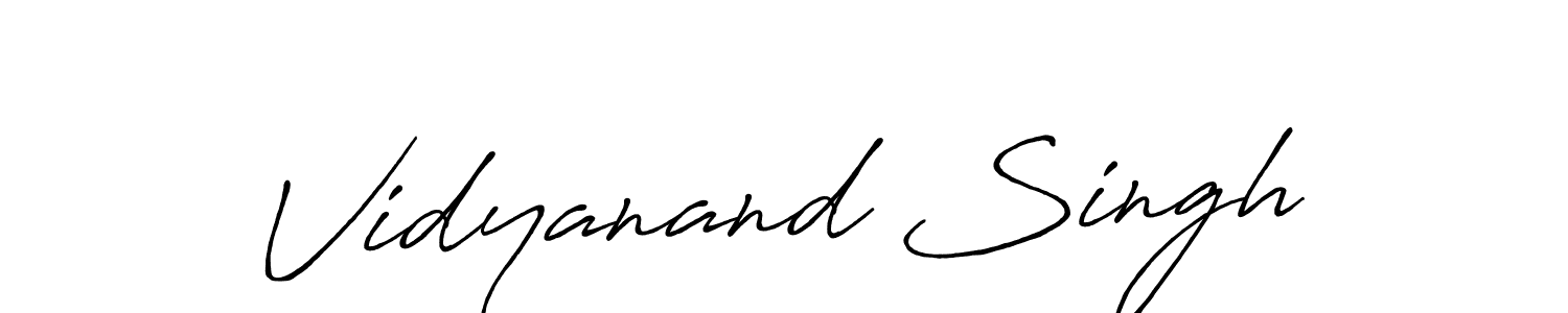 Make a beautiful signature design for name Vidyanand Singh. With this signature (Antro_Vectra_Bolder) style, you can create a handwritten signature for free. Vidyanand Singh signature style 7 images and pictures png