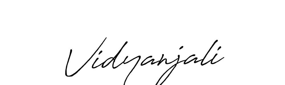 Make a beautiful signature design for name Vidyanjali. With this signature (Antro_Vectra_Bolder) style, you can create a handwritten signature for free. Vidyanjali signature style 7 images and pictures png