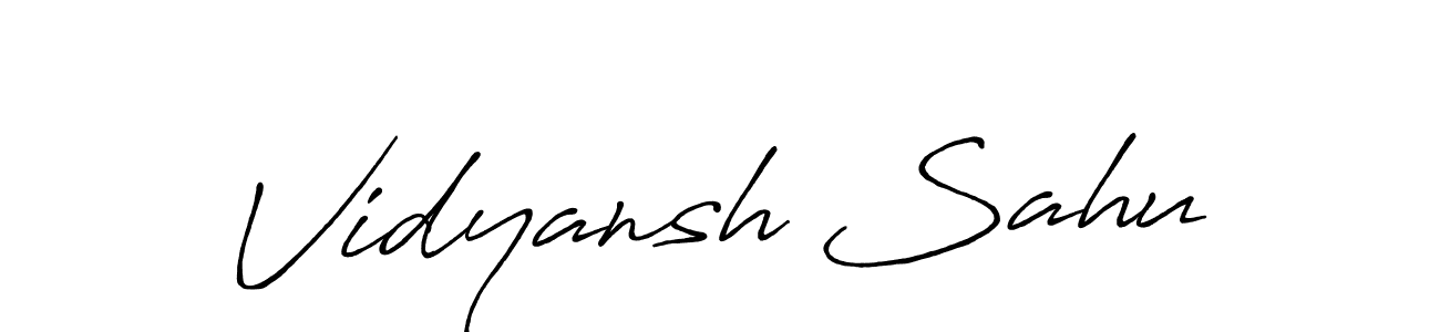 Vidyansh Sahu stylish signature style. Best Handwritten Sign (Antro_Vectra_Bolder) for my name. Handwritten Signature Collection Ideas for my name Vidyansh Sahu. Vidyansh Sahu signature style 7 images and pictures png