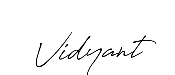 Vidyant stylish signature style. Best Handwritten Sign (Antro_Vectra_Bolder) for my name. Handwritten Signature Collection Ideas for my name Vidyant. Vidyant signature style 7 images and pictures png