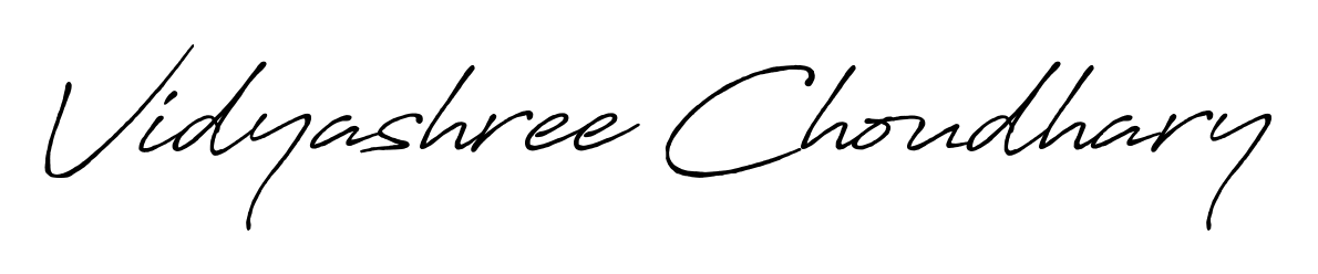 Transform the name Vidyashree Choudhary into a signature masterpiece using Antro_Vectra_Bolder font. Ideal for photographers, artists, and creators looking for watermarks. Vidyashree Choudhary signature style 7 images and pictures png