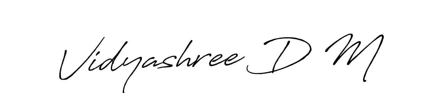 Also we have Vidyashree D M name is the best signature style. Create professional handwritten signature collection using Antro_Vectra_Bolder autograph style. Vidyashree D M signature style 7 images and pictures png